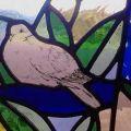 'Untitled' , leaded glass etched and painted, 105 cm X 80 cm approx.