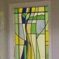  Landscape with River, (Commission, Private) Glass Panel ,Leaded, 81cm X 106cm approx, 2018.