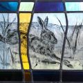 Mountain Hare, (Commission ,Private) Painted, Fired and Leaded Glass,  80cm X 50cm approx, 2017